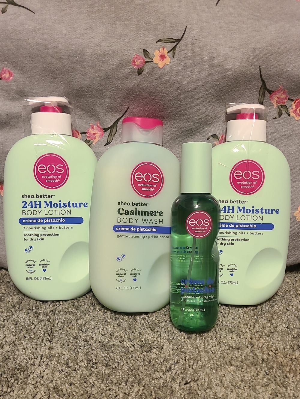 eos Shea Better Crème de Pistachio Body Lotion,Wash & Mist Set.
